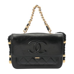 CHANEL En Vogue Rope Black AS0074 Women's Leather Shoulder Bag