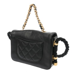 CHANEL En Vogue Rope Black AS0074 Women's Leather Shoulder Bag