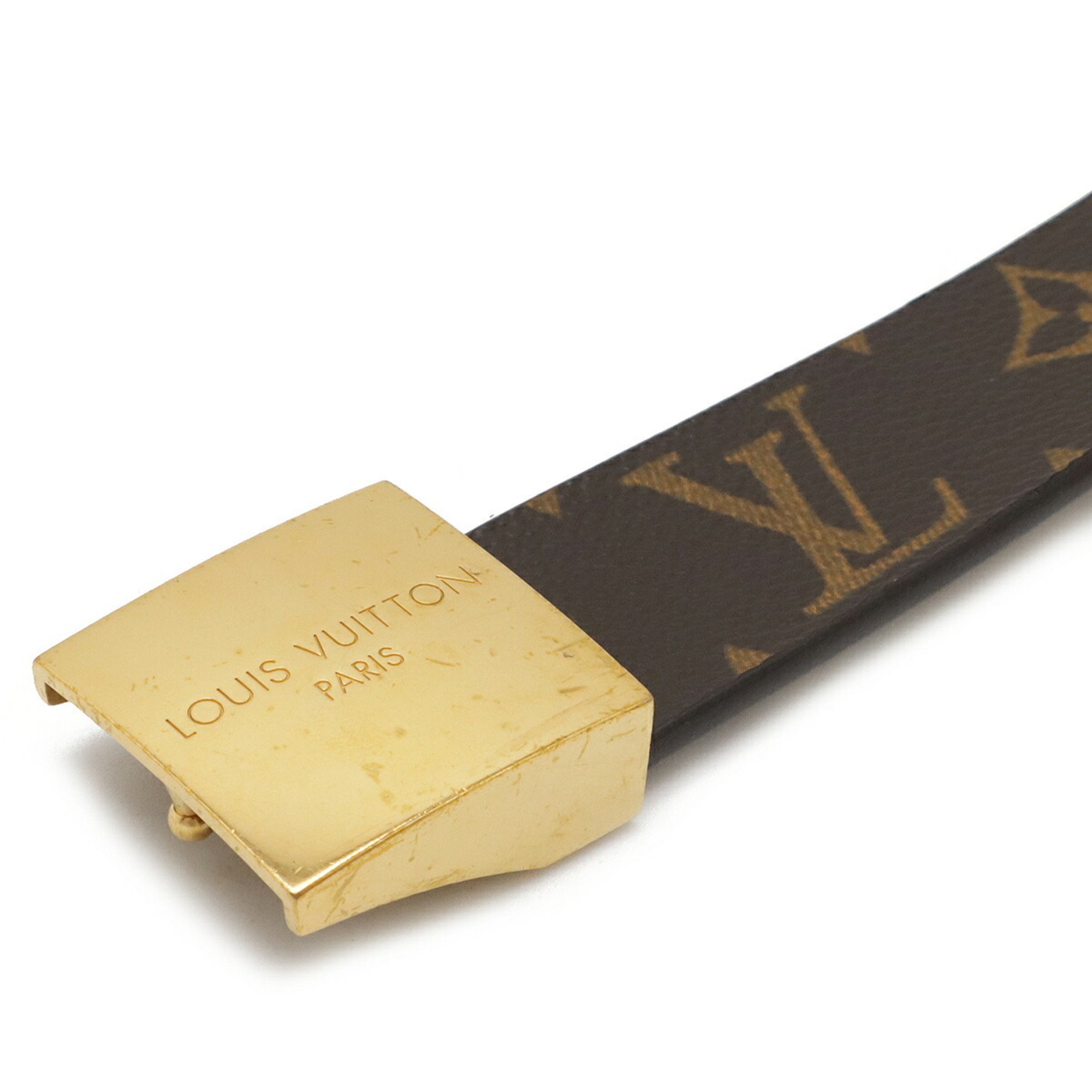 LOUIS VUITTON Louis Vuitton Monogram Santur Carre Belt Men's #85 M6800V