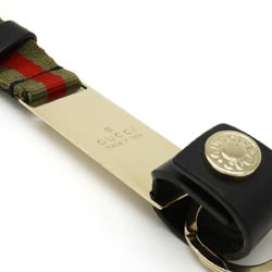 GUCCI Web Line Sherry Neck Strap Mobile Phone Canvas Leather Moss Green Red Black 039 2194 1089