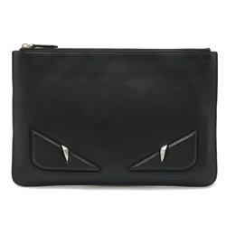 FENDI Bag Bugs Eye Monster Clutch Second Leather Black 7N0078