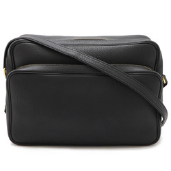 HERMES Victoria Shoulder Bag Togo Leather Black H Stamp