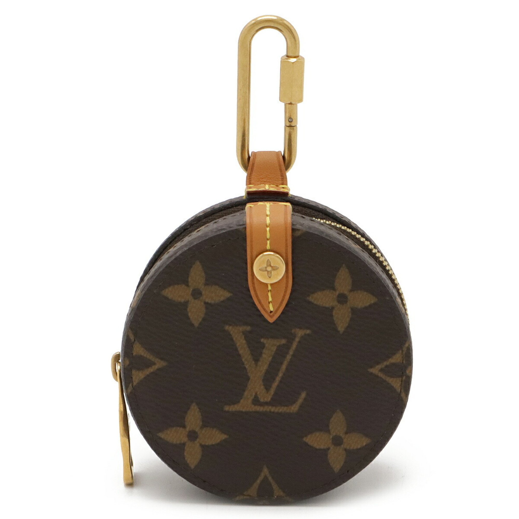 LOUIS VUITTON Louis Vuitton Monogram Round Case Coin Purse Pouch with Key Hook M68524