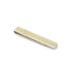 TIFFANY&Co. Tiffany Tie Clip, Bar, Money Line Design, Combi, 18KT Sterling Silver