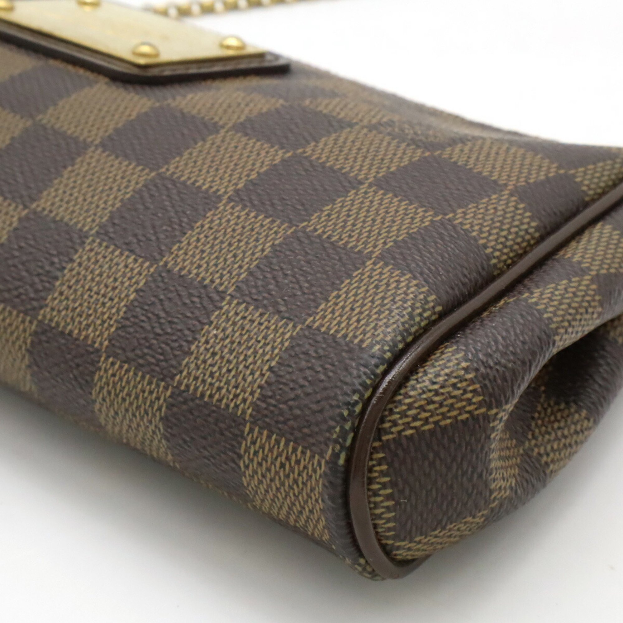 LOUIS VUITTON Damier Eva Pouch Clutch Bag Chain Shoulder N55213