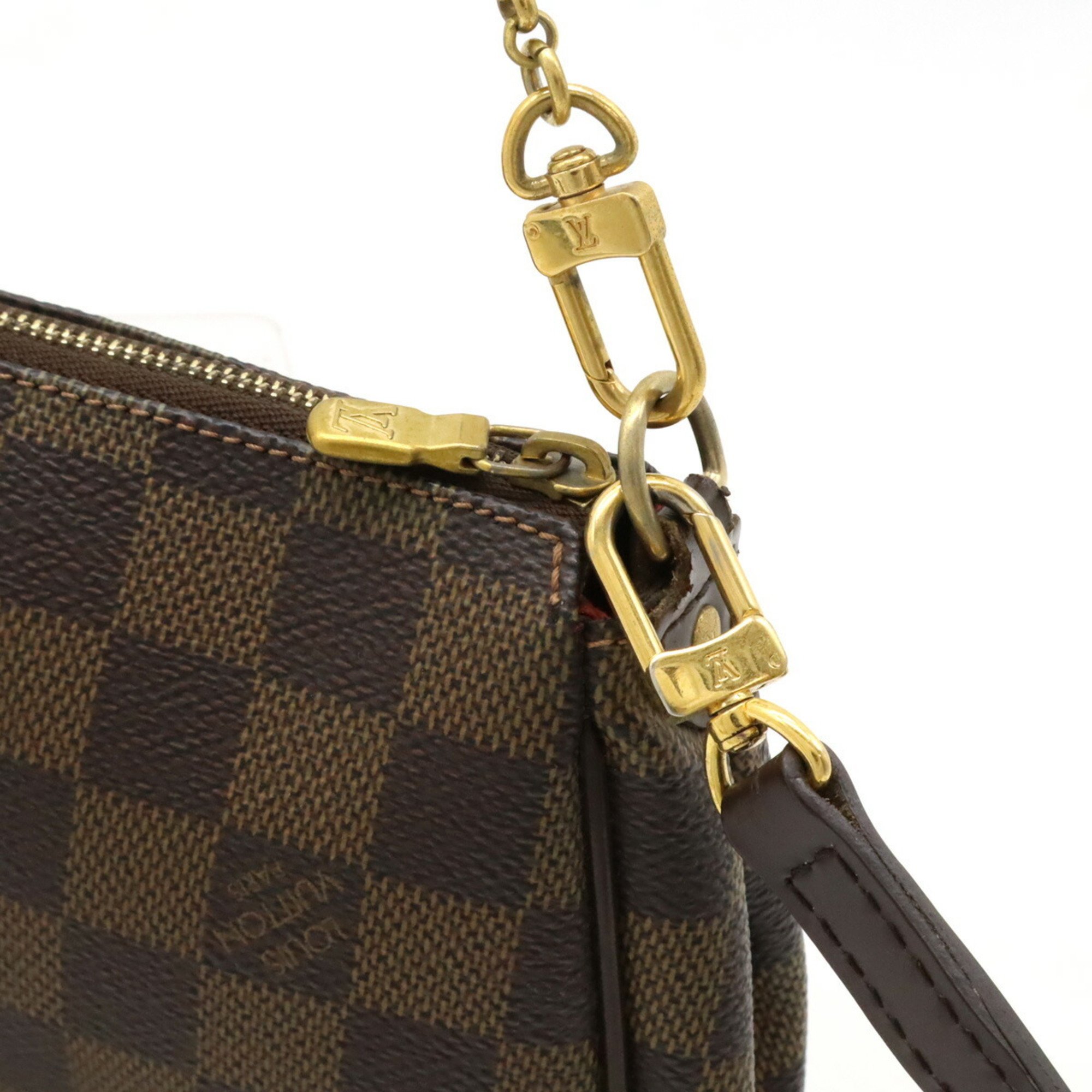 LOUIS VUITTON Damier Eva Pouch Clutch Bag Chain Shoulder N55213