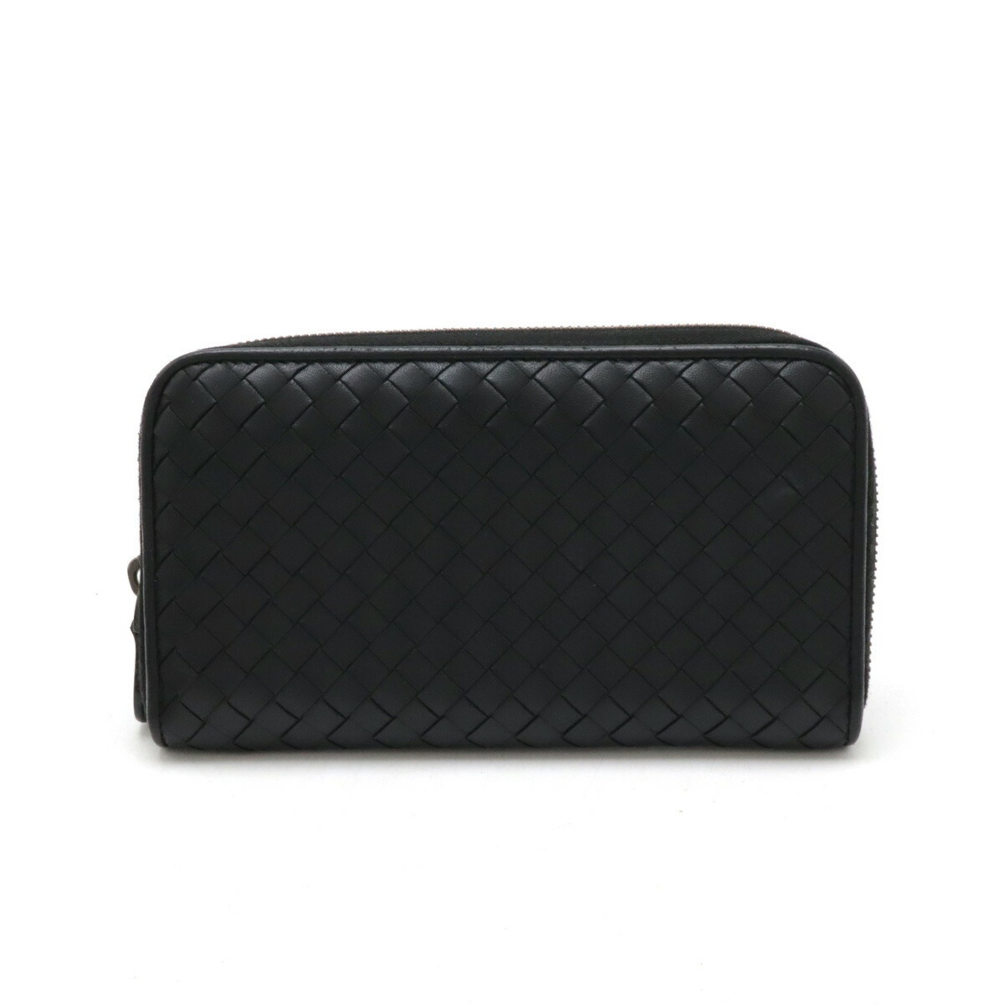 BOTTEGA VENETA Bottega Veneta Intrecciato Round Long Wallet Leather Black 114076