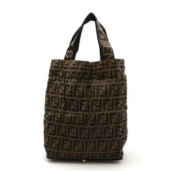 FENDI Zucca pattern tote bag, eco foldable, nylon canvas, leather, khaki brown, dark brown