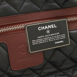 CHANEL Cococoon Quilted Handbag Boston Bag Tote Leather Black Bordeaux 7205