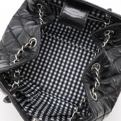 CHANEL Coco Mark Chain Shoulder Tote Bag Enamel Black