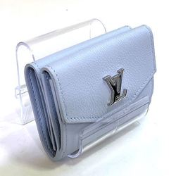 Louis Vuitton Portefeuille Lock M80280 Light Blue N Initial Wallet Tri-fold for Women