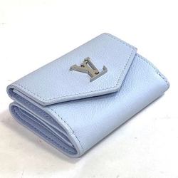 Louis Vuitton Portefeuille Lock M80280 Light Blue N Initial Wallet Tri-fold for Women