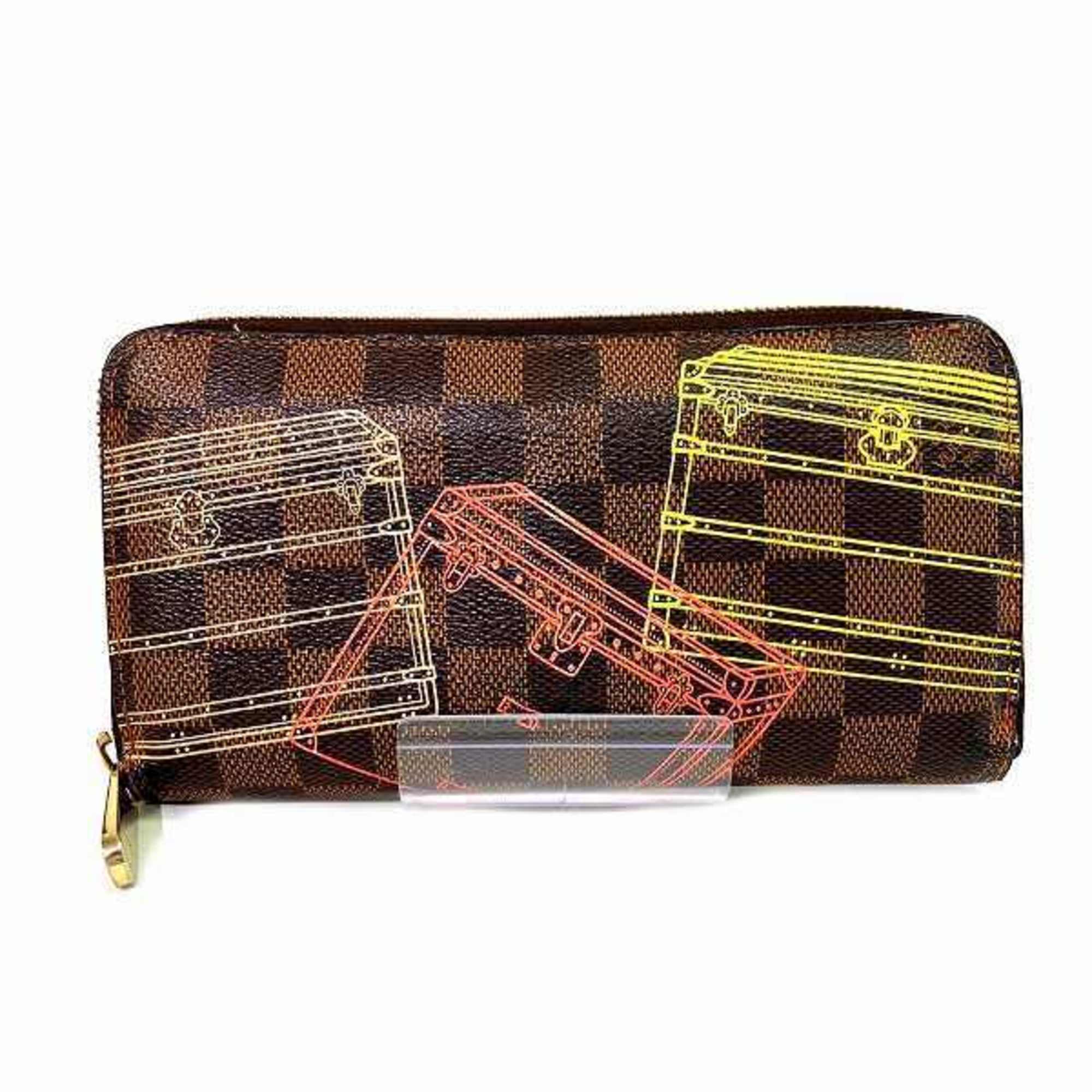 Louis Vuitton Damier Trunk Zippy Wallet N63026 Long for Women