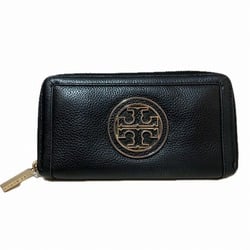 Tory Burch Amanda Round Zip Black Leather Long Wallet for Women