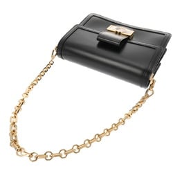 LOUIS VUITTON Louis Vuitton Dauphine MM Chain Shoulder Black M55821 Women's Leather Bag