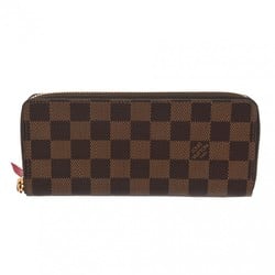 LOUIS VUITTON Louis Vuitton Damier Portefeuille Clemence Brown Cerise N60534 Unisex Canvas Long Wallet