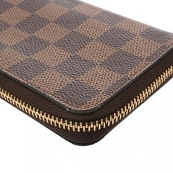 LOUIS VUITTON Louis Vuitton Damier Portefeuille Clemence Brown Cerise N60534 Unisex Canvas Long Wallet