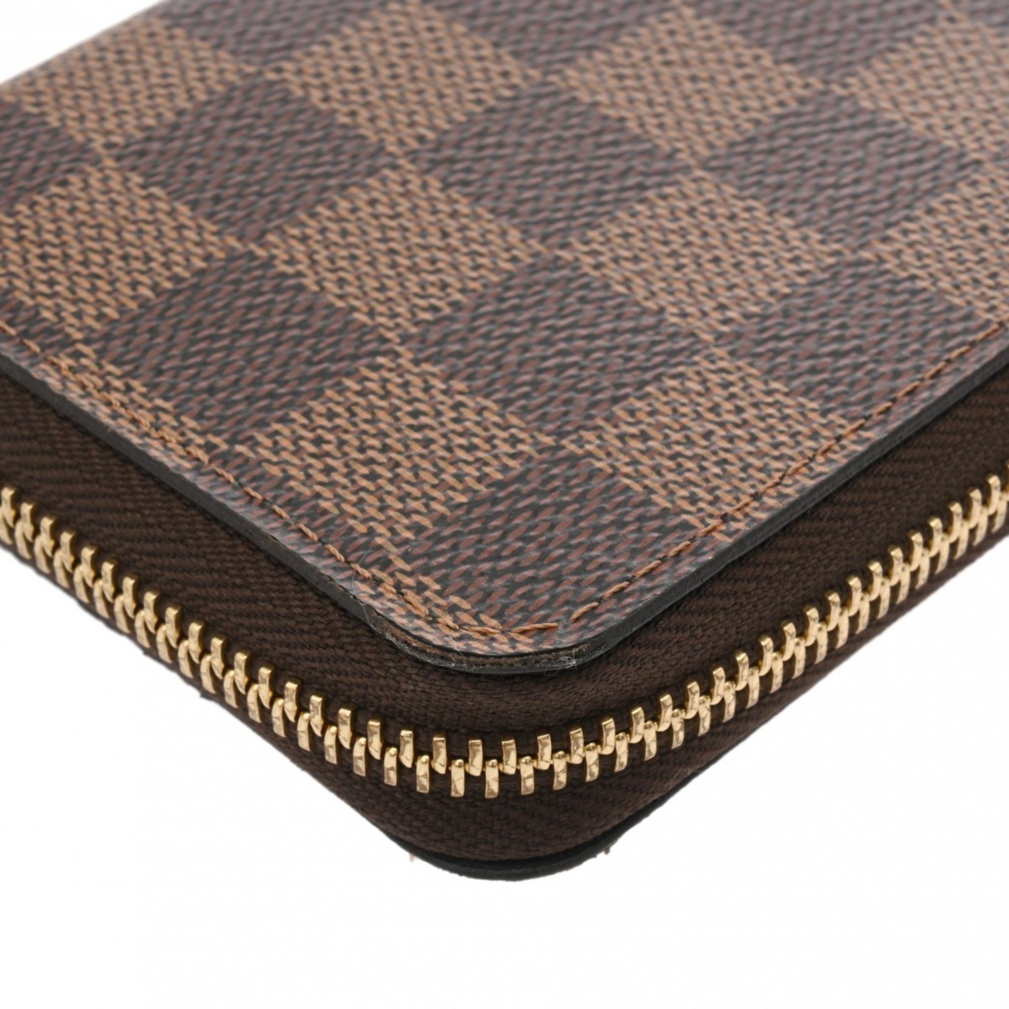 LOUIS VUITTON Louis Vuitton Damier Portefeuille Clemence Brown Cerise N60534 Unisex Canvas Long Wallet