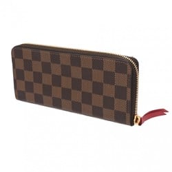 LOUIS VUITTON Louis Vuitton Damier Portefeuille Clemence Brown Cerise N60534 Unisex Canvas Long Wallet