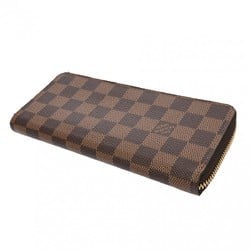 LOUIS VUITTON Louis Vuitton Damier Portefeuille Clemence Brown Cerise N60534 Unisex Canvas Long Wallet