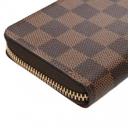 LOUIS VUITTON Louis Vuitton Damier Portefeuille Clemence Brown Cerise N60534 Unisex Canvas Long Wallet