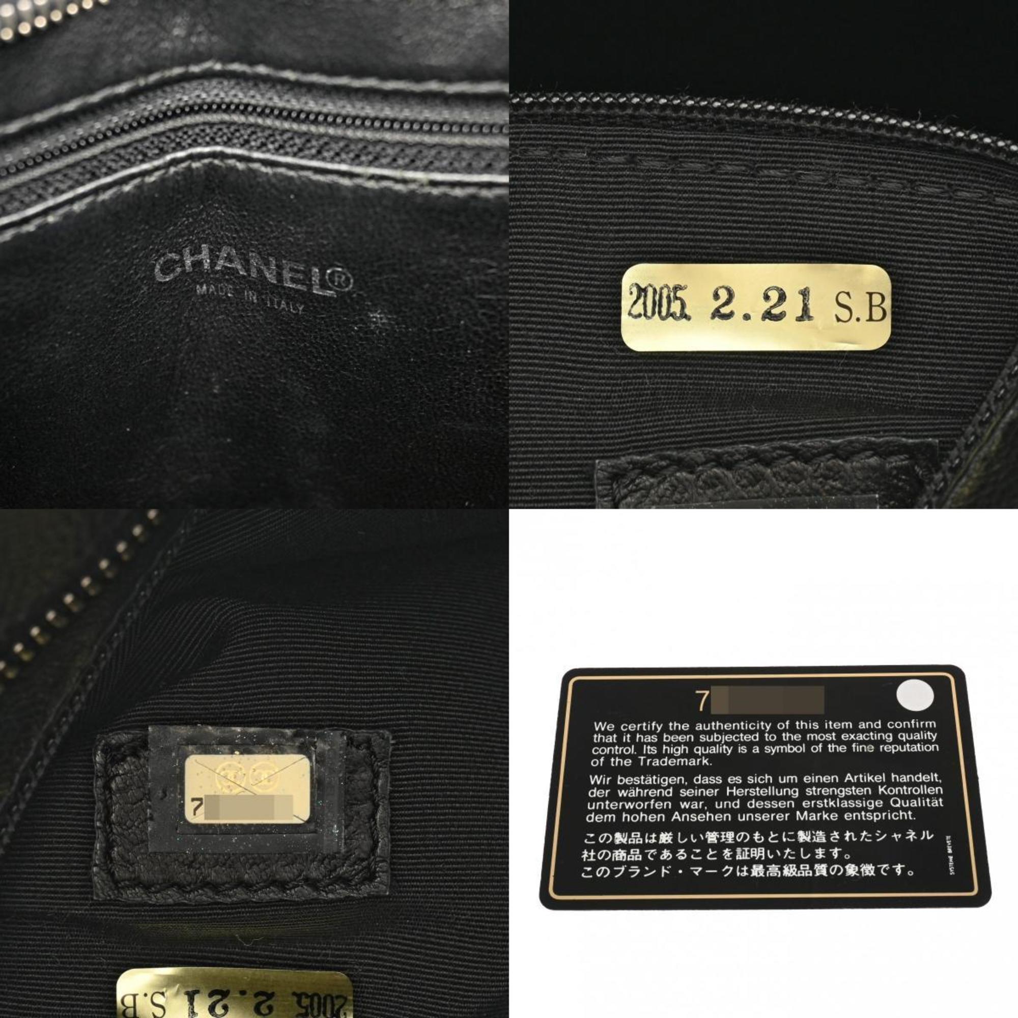 CHANEL Reprint Tote Black A01804 Women's Caviar Skin Bag