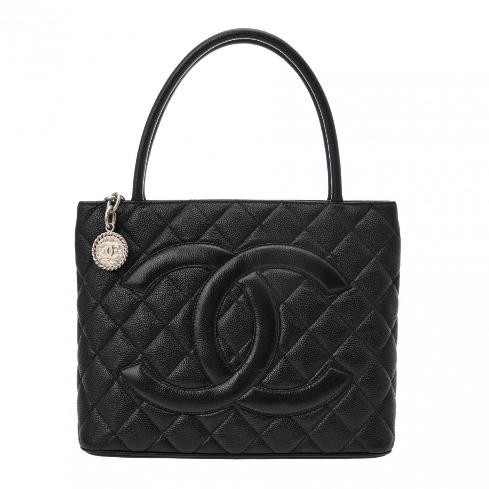 CHANEL Reprint Tote Black A01804 Women's Caviar Skin Bag