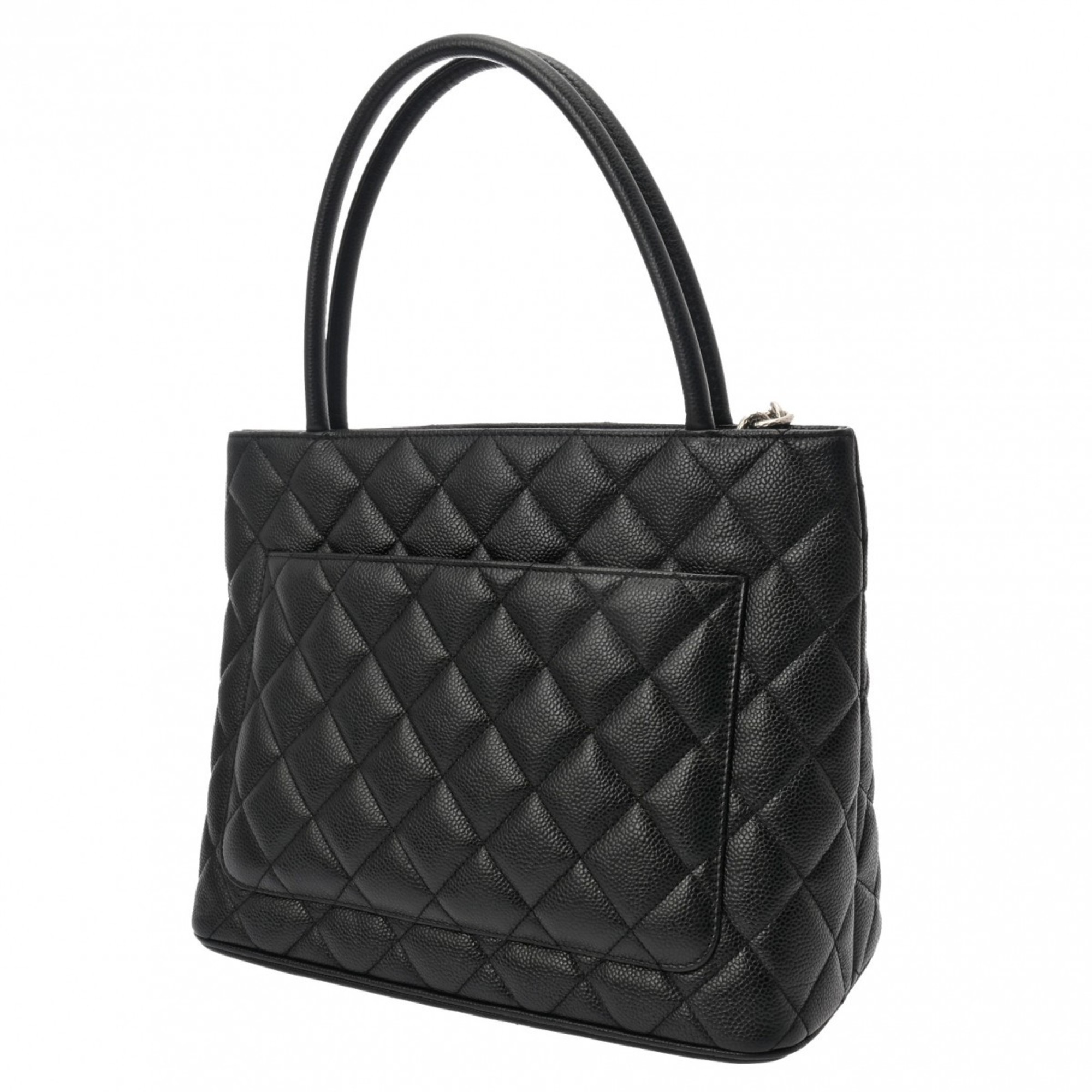 CHANEL Reprint Tote Black A01804 Women's Caviar Skin Bag