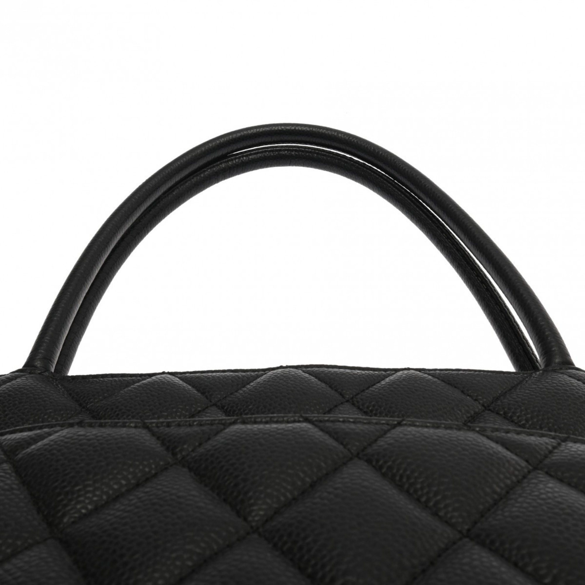 CHANEL Reprint Tote Black A01804 Women's Caviar Skin Bag