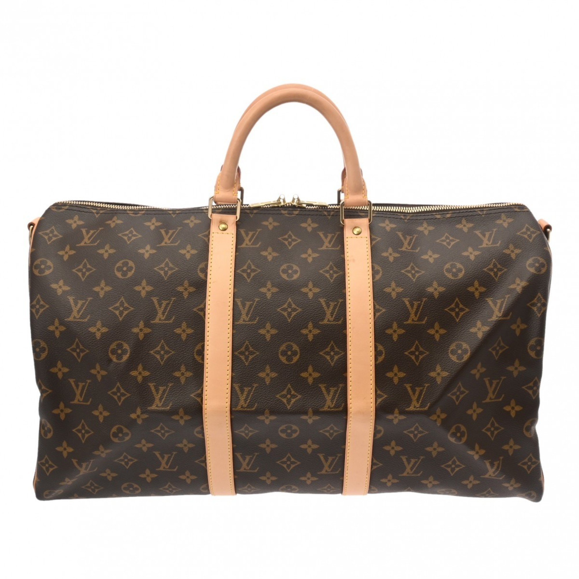 LOUIS VUITTON Louis Vuitton Monogram Keepall Bandouliere 50 Brown M41416 Unisex Canvas Boston Bag