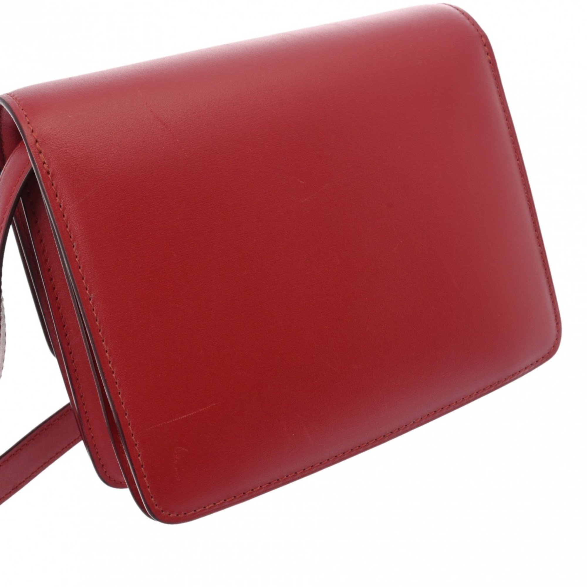 CELINE Classic Small Red Women's Calfskin Shoulder Bag