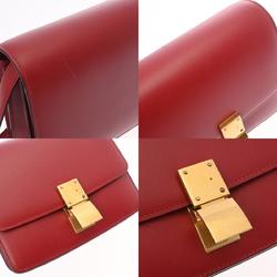 CELINE Classic Small Red Women's Calfskin Shoulder Bag