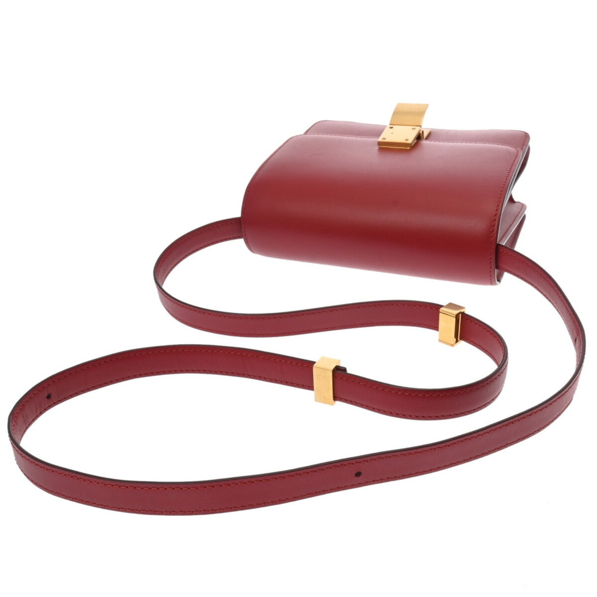 CELINE Classic Small Red Women's Calfskin Shoulder Bag