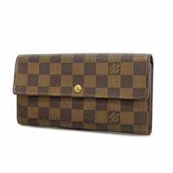 Louis Vuitton Long Wallet Damier Pochette Porto Monnaie Credit N61724 Ebene Ladies