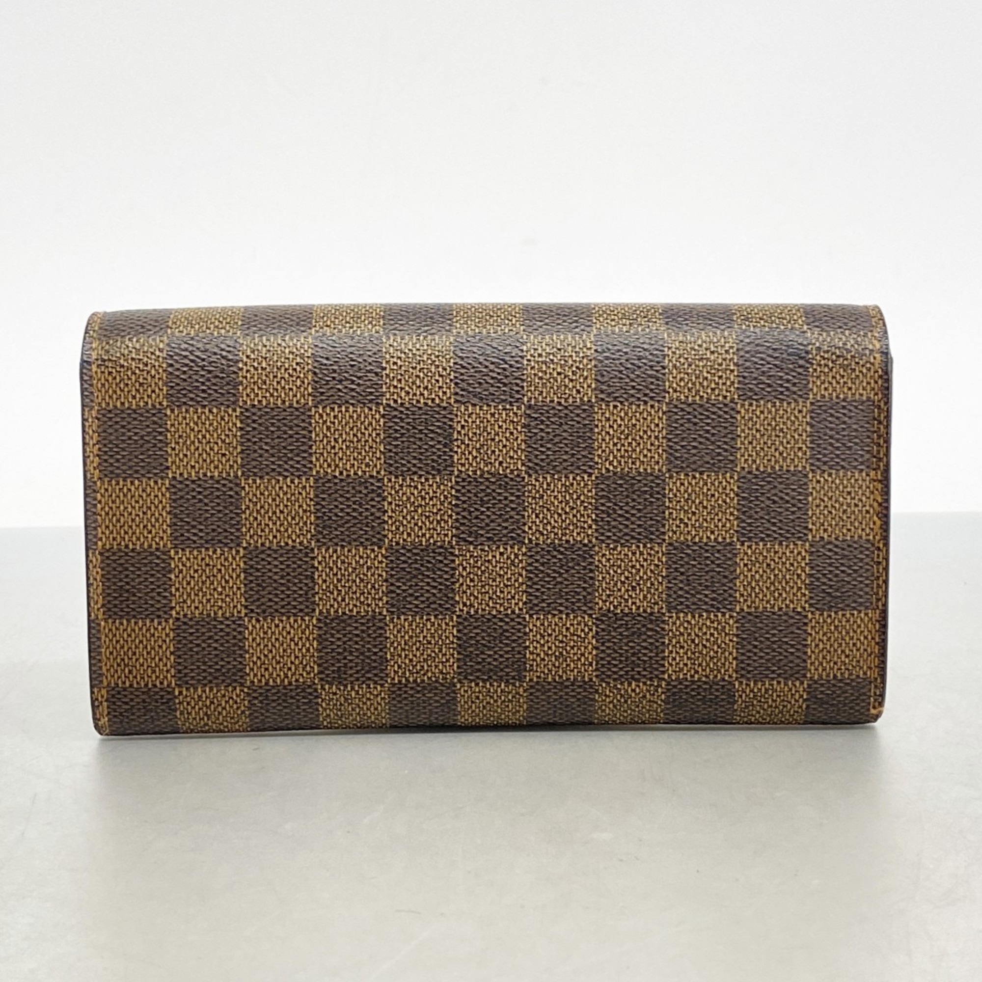 Louis Vuitton Long Wallet Damier Pochette Porto Monnaie Credit N61724 Ebene Ladies