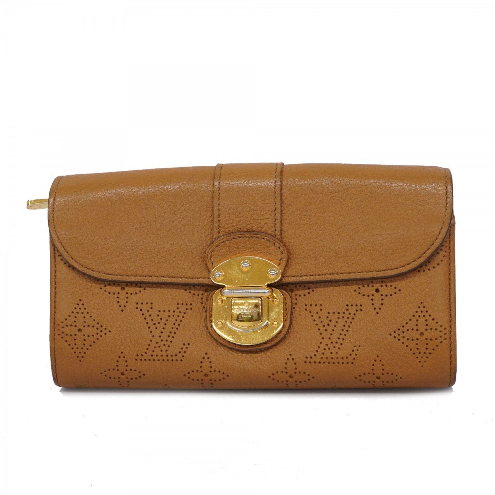 Louis Vuitton Long Wallet Mahina Portefeuille Iris M58140 Caramel Ladies