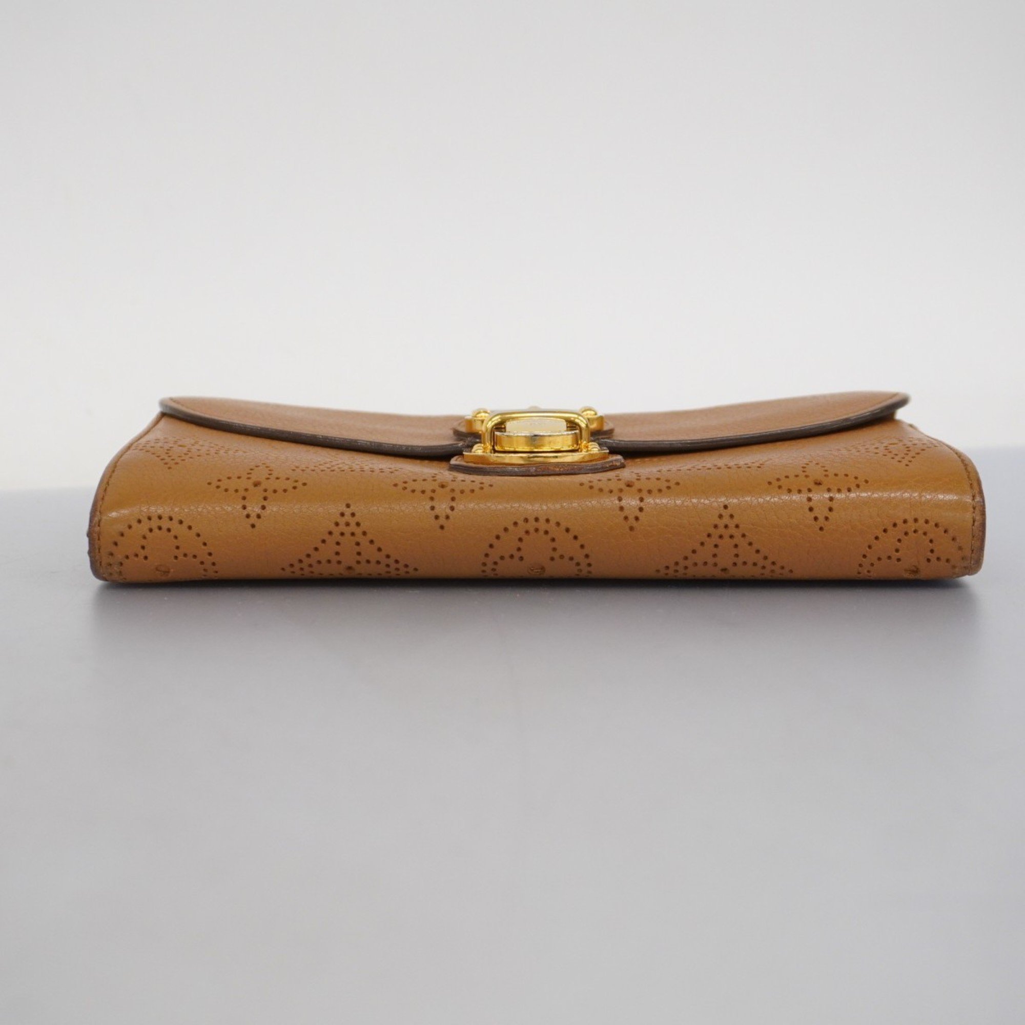 Louis Vuitton Long Wallet Mahina Portefeuille Iris M58140 Caramel Ladies