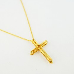 Tiffany Necklace Small Cross Diamond K18YG Yellow Gold Ladies