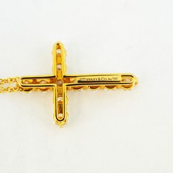 Tiffany Necklace Small Cross Diamond K18YG Yellow Gold Ladies