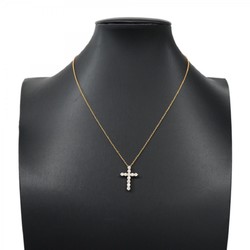 Tiffany Necklace Small Cross Diamond K18YG Yellow Gold Ladies