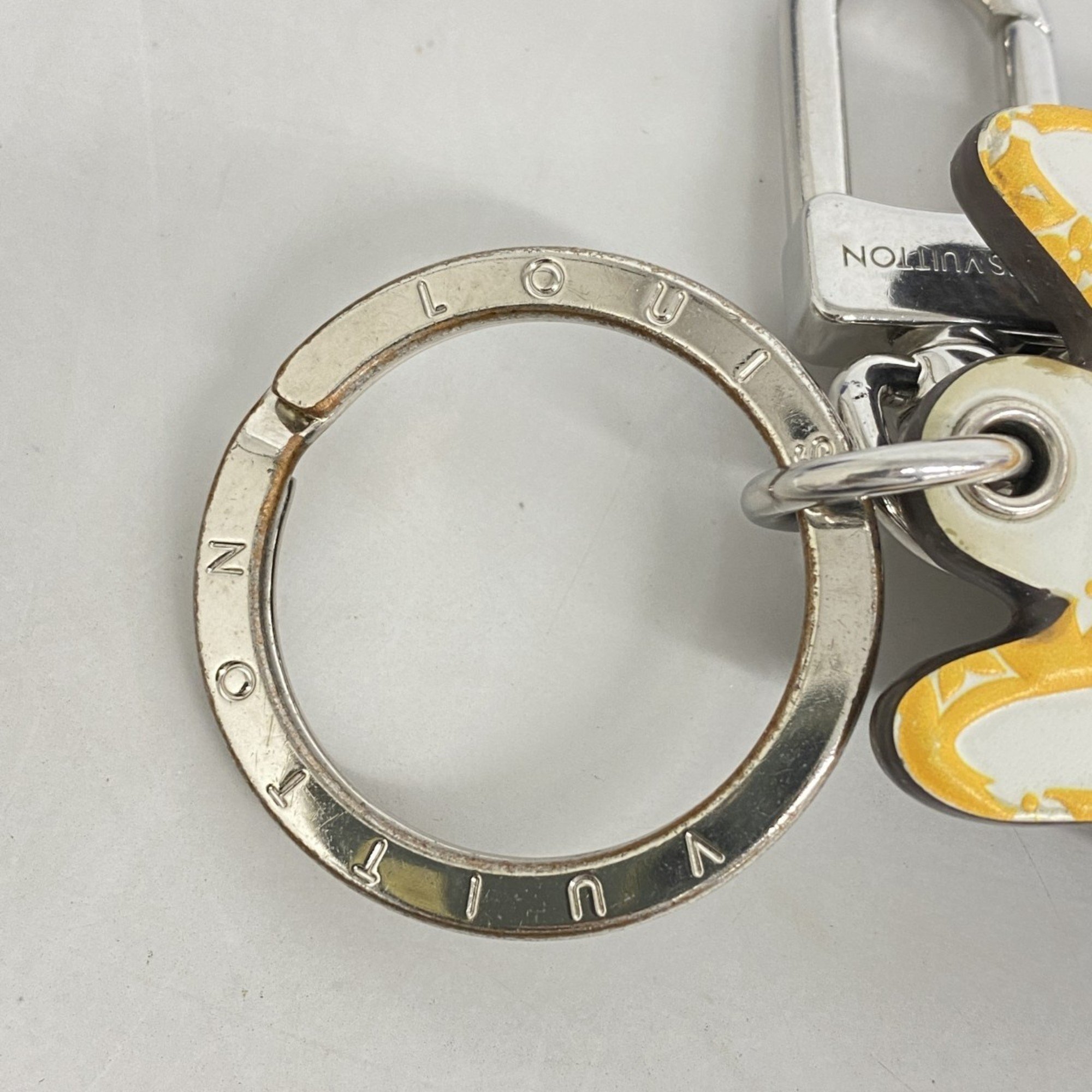 Louis Vuitton Keychain Monogram Portocle LV Shiba M01199 Yellow White Brown Men's Women's