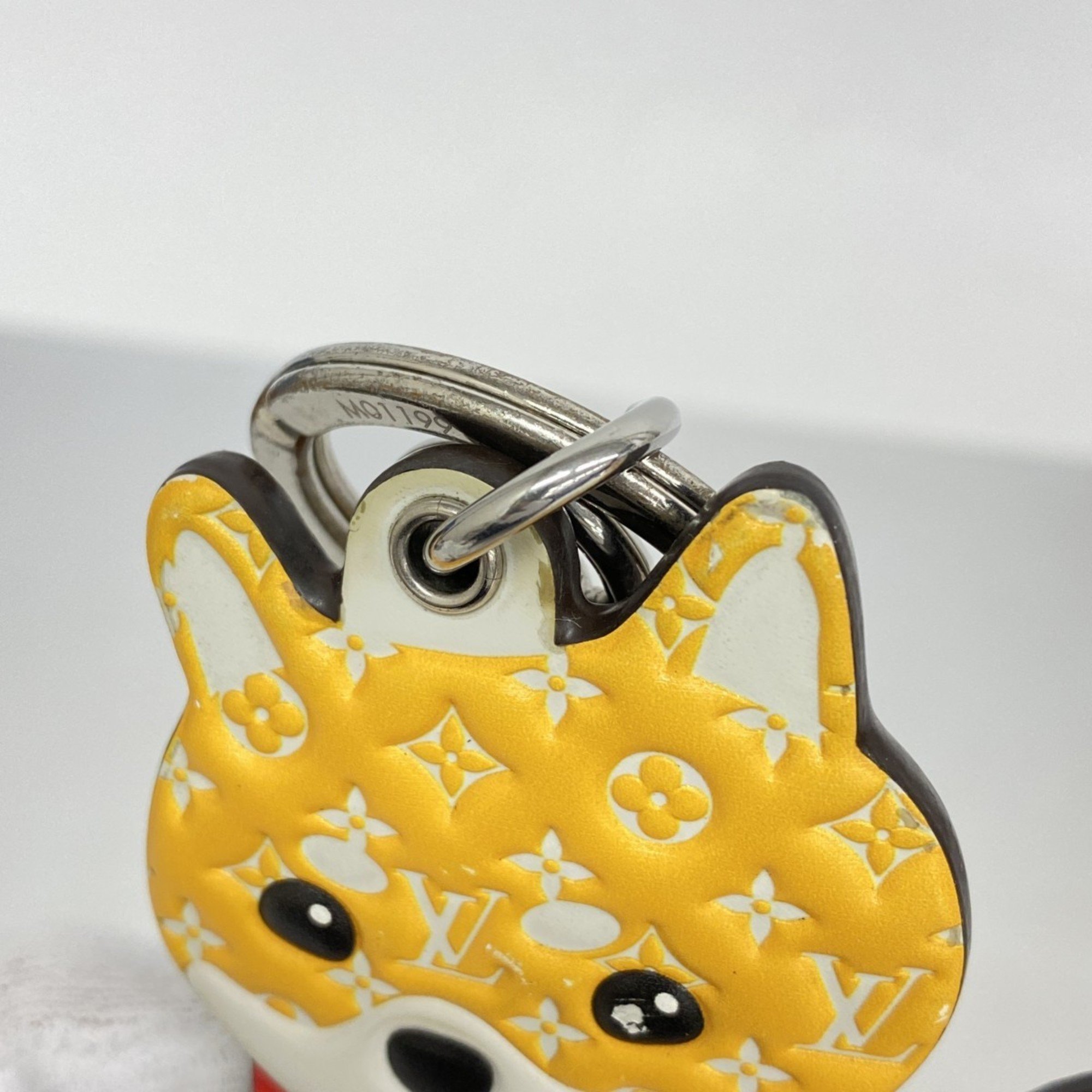 Louis Vuitton Keychain Monogram Portocle LV Shiba M01199 Yellow White Brown Men's Women's