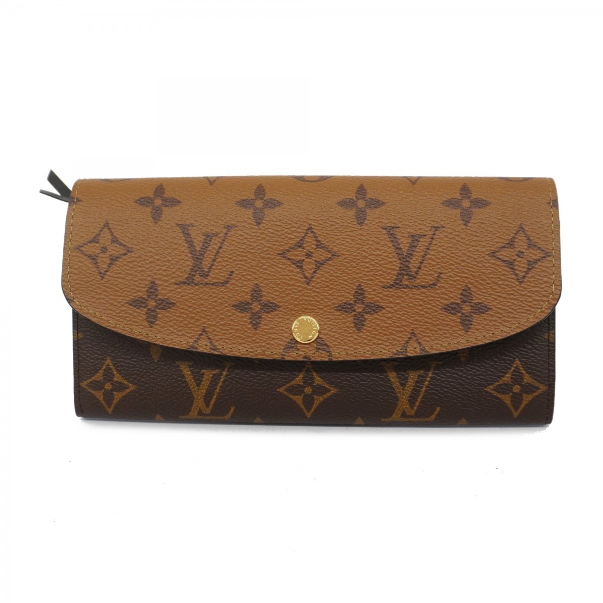 Louis Vuitton Long Wallet Monogram Reverse Portefeuille Emily M82157 Brown Ladies