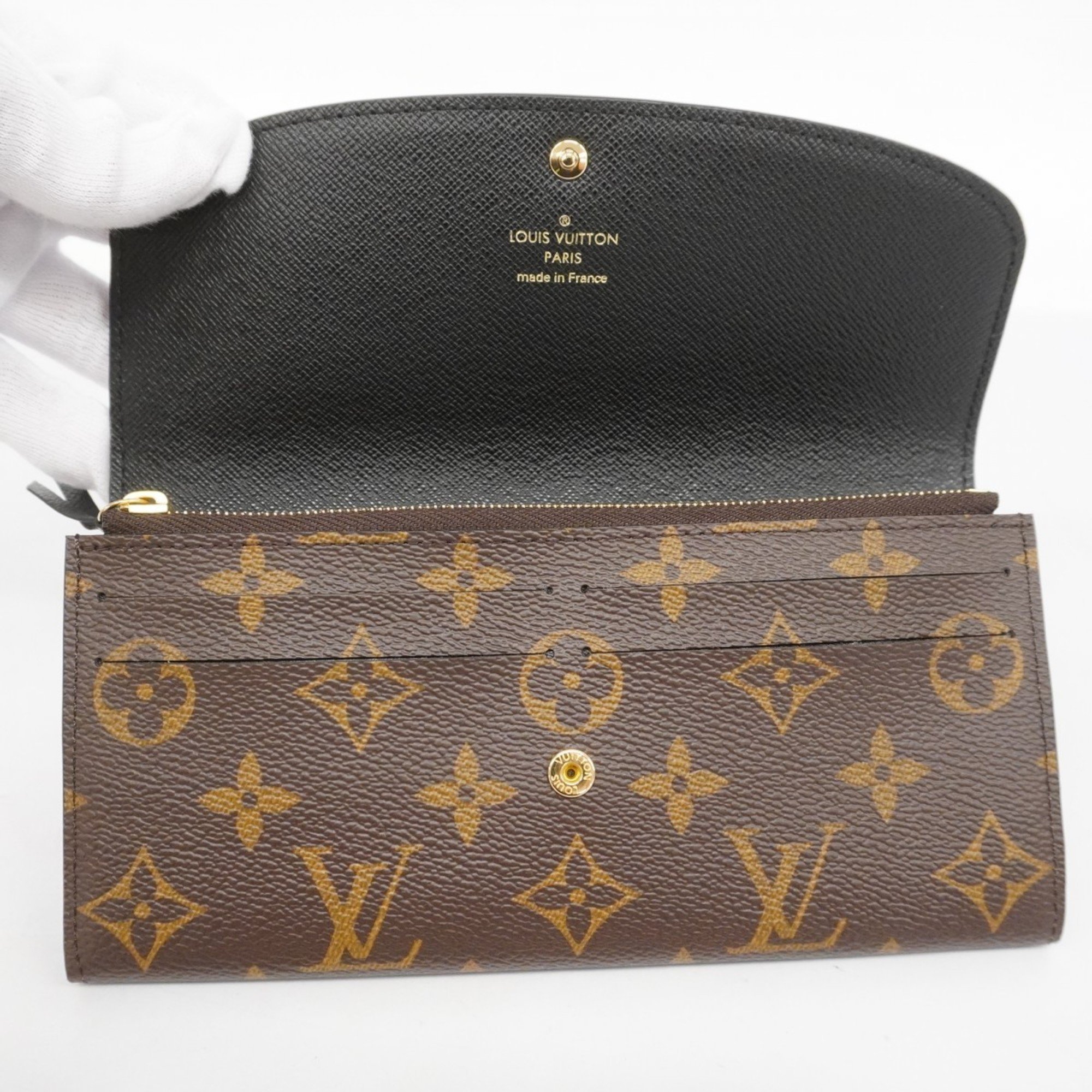 Louis Vuitton Long Wallet Monogram Reverse Portefeuille Emily M82157 Brown Ladies