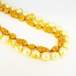 Chanel Necklace Fake Pearl GP Plated Gold Ladies