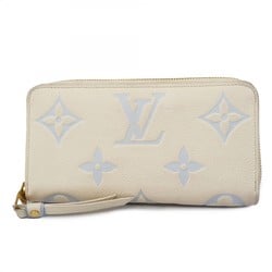 Louis Vuitton Long Wallet Monogram Empreinte Zippy M83308 Latte White Candy Blue Ladies