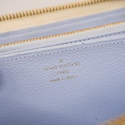 Louis Vuitton Long Wallet Monogram Empreinte Zippy M83308 Latte White Candy Blue Ladies