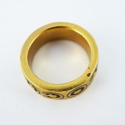 Chanel Ring COCO GP Plated Gold Black Size 12.5 for Women