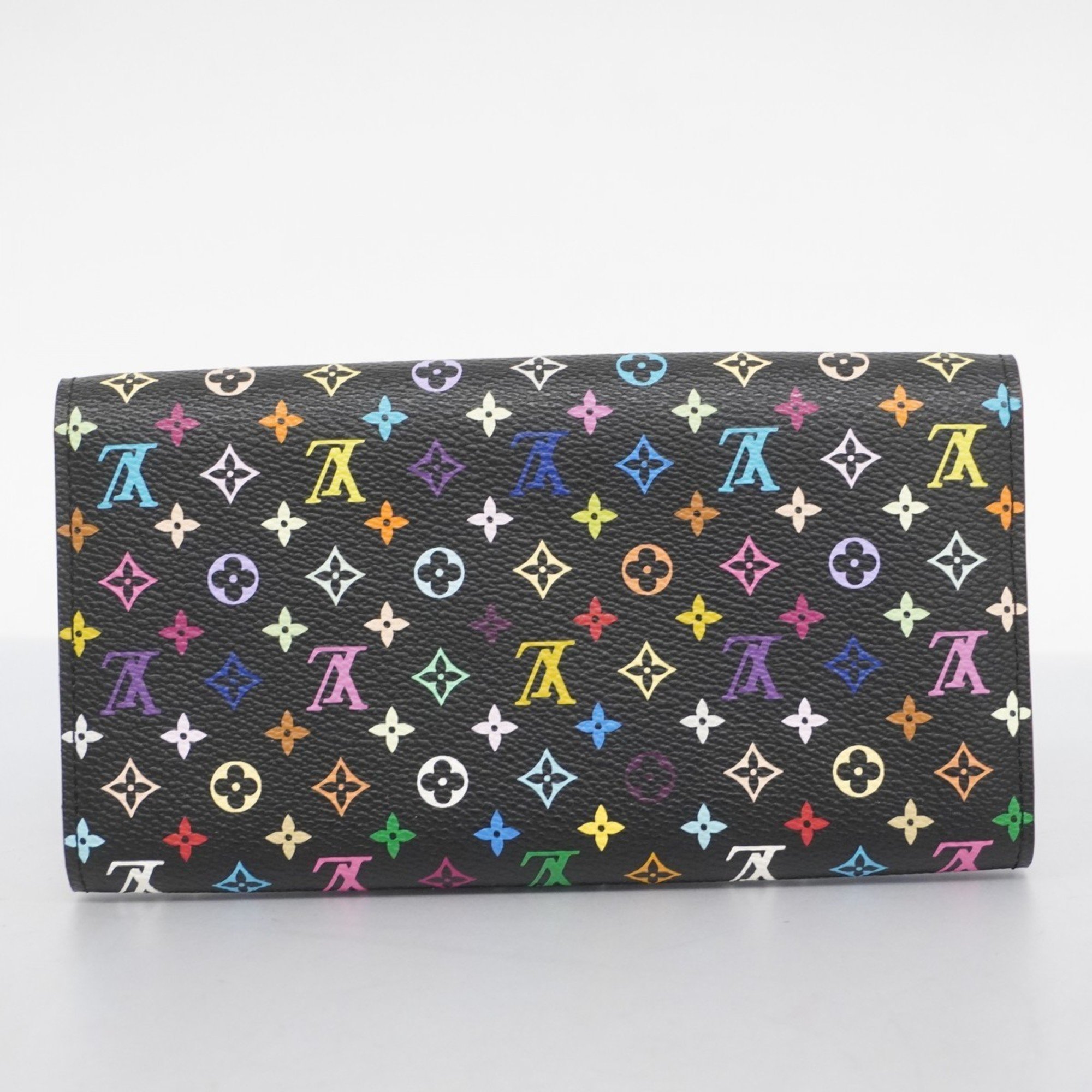 Louis Vuitton Long Wallet Monogram Multicolor Pochette Monnaie Credit M60005 Noir Ladies