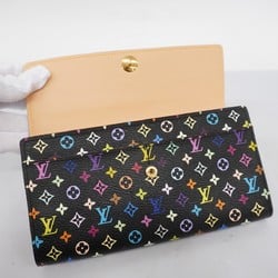 Louis Vuitton Long Wallet Monogram Multicolor Pochette Monnaie Credit M60005 Noir Ladies